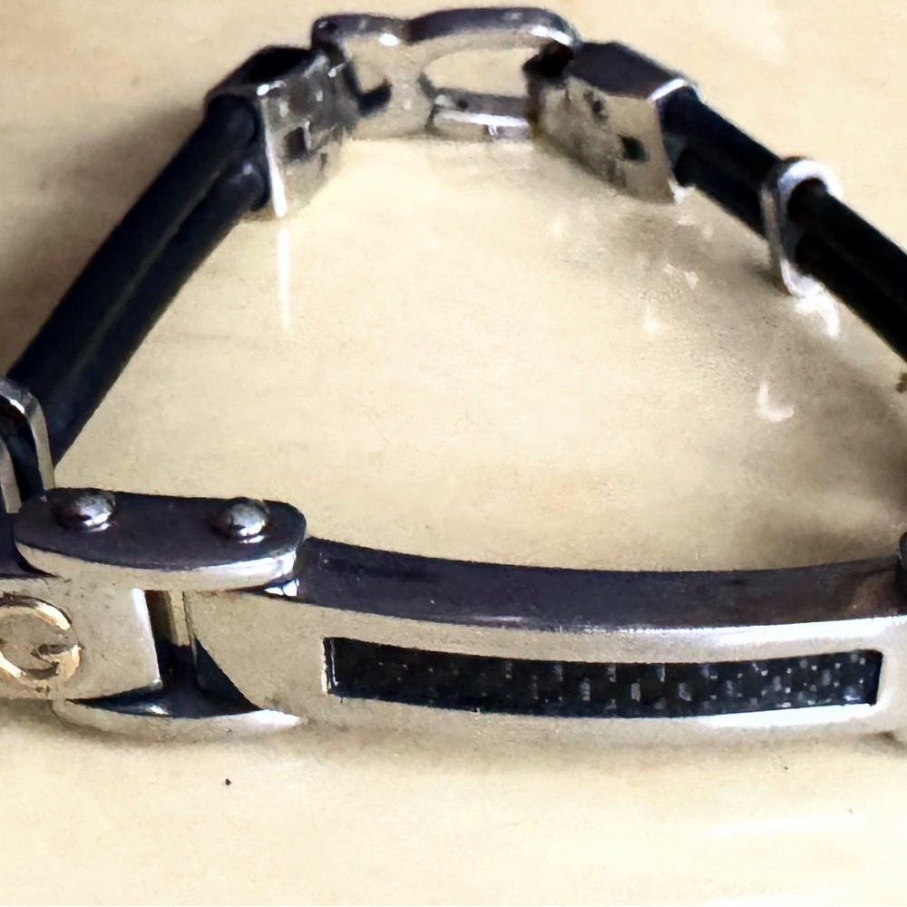 Dolce&Gabbana Men Black Leather Bangle Adjustable Luxury Stylish Italian Design